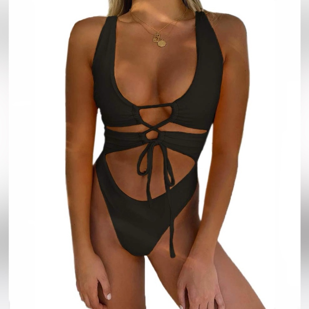 CHYRII Women's Black One Piece Swimsuit